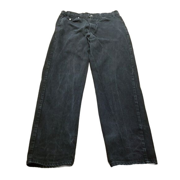 Levi's 550 Orange Tab Jeans Men 38x34 Relaxed Fit Black Wash Made in USA (36×34) - Picture 1 of 7